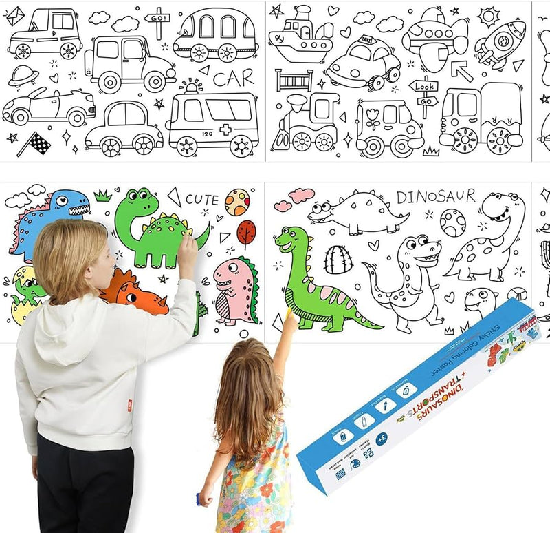 Rollo de papel para dibujar para niños - 3 metros, se adhiere a cualquier pared, No deja marcas